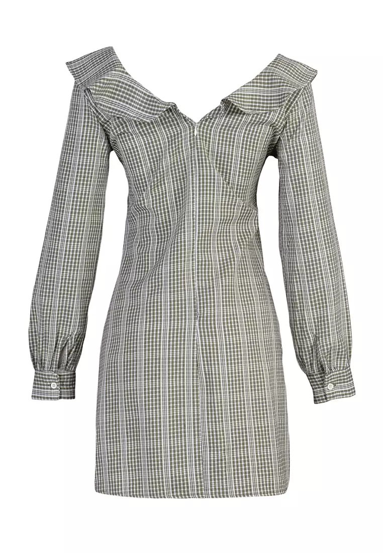 Tile Collar Detailed Dress