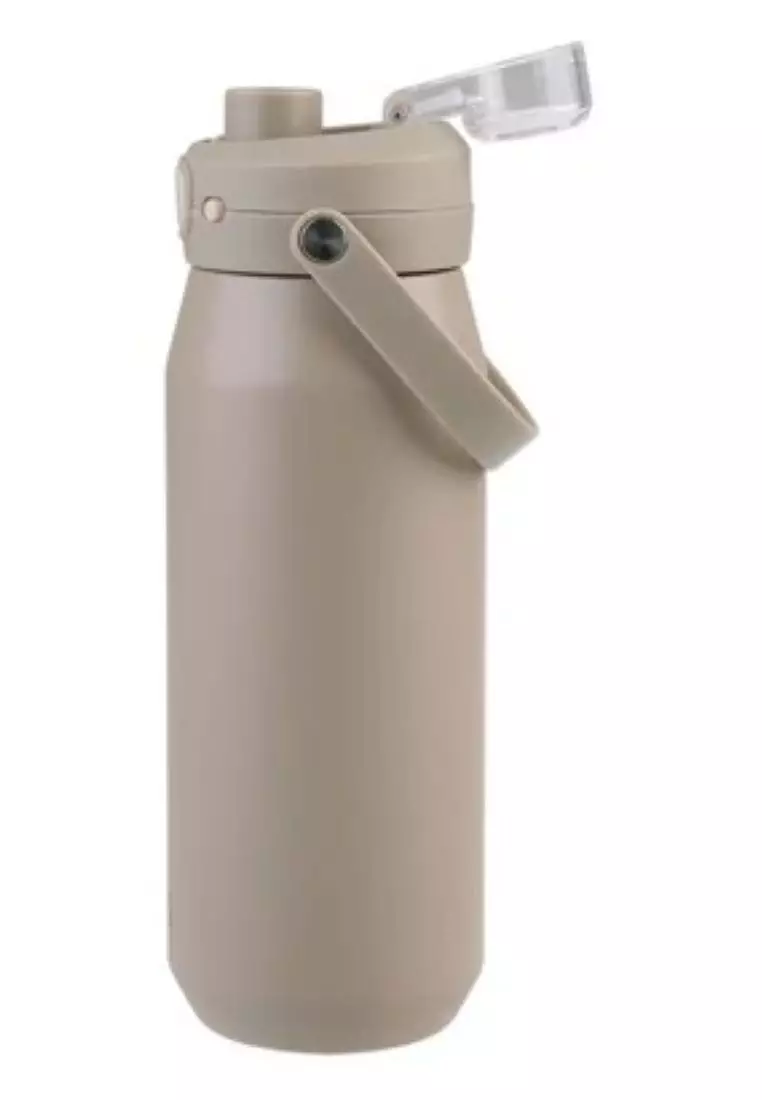 Oasis Ceramic Stainless Steel Triple Wall Capri Quick Release Drink Bottle 750ML - Latte
