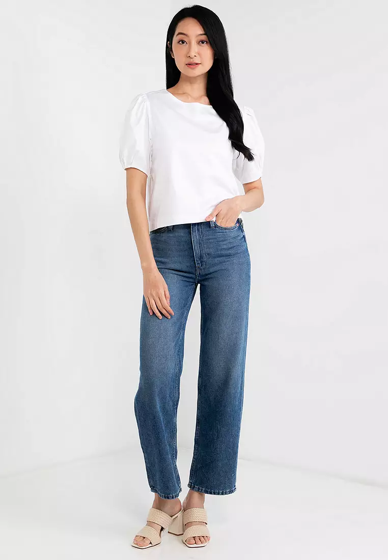 Puff Sleeve Cotton Blouse