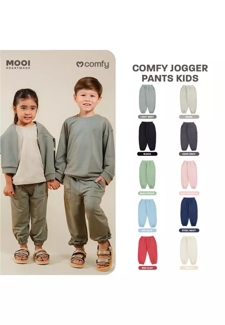 Mooi Celana Jogger Anak Comfy Jogger Pants Kids - Cream