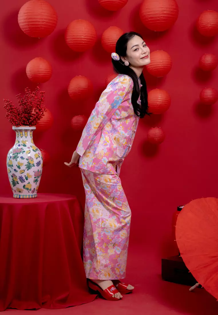 Bayu Somerset Mandarin Kurung - Pink