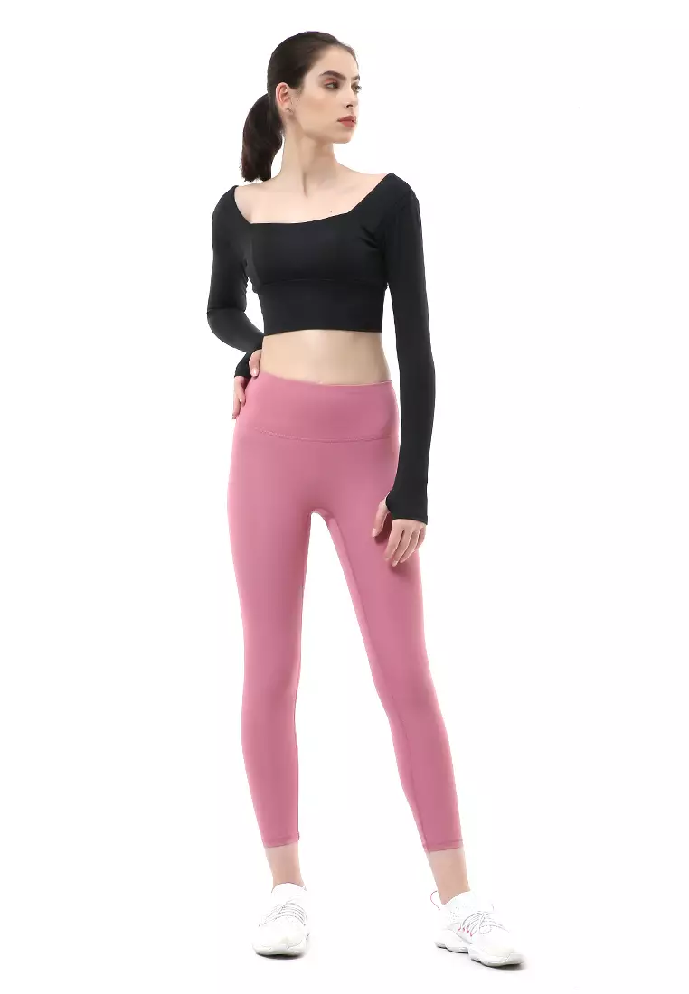 Mikayla One Set Pakaian Olahraga Wanita Atasan & Celana Panjang Kombinasi Warna Material Polyester ORIGINAL - Black Pink