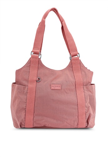 BAGSTATION pink Crinkled Nylon Shoulder Bag 8FAA8ACCCECA9DGS_1