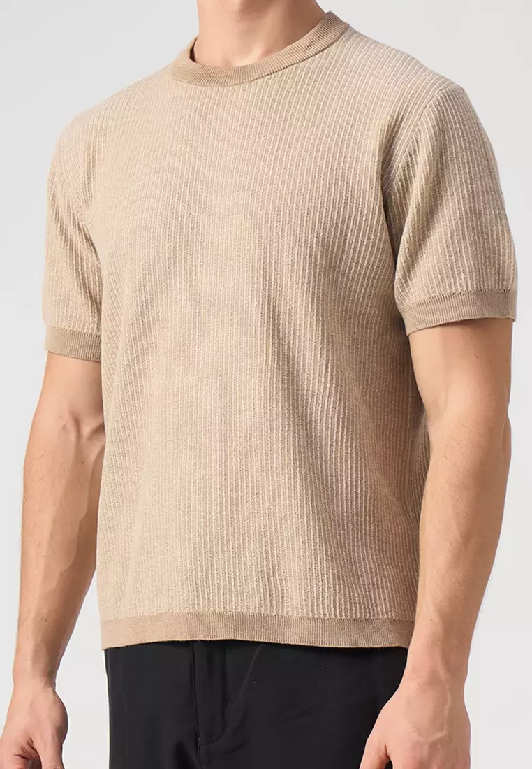 Textured Flat Knit T-Shirt