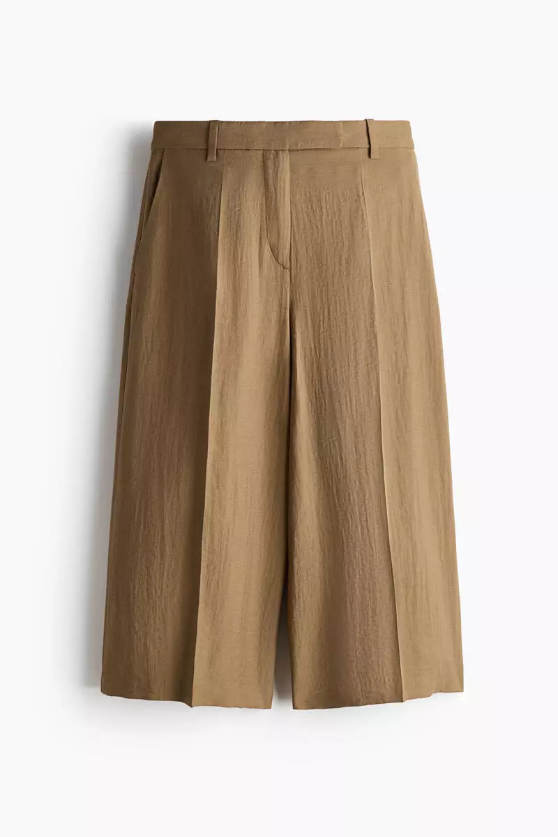 Tailored linen-blend culottes