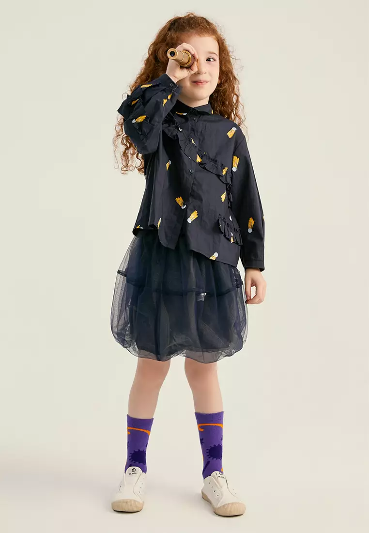 Long Sleeve Shirt With Ruffle Design