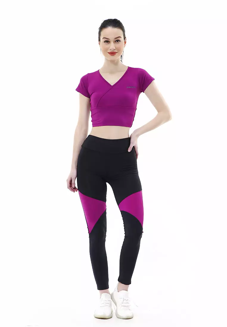 Jovita One Set Atasan Bawahan Baju Senam Aerobik Relaxed Fit - Ungu Muda