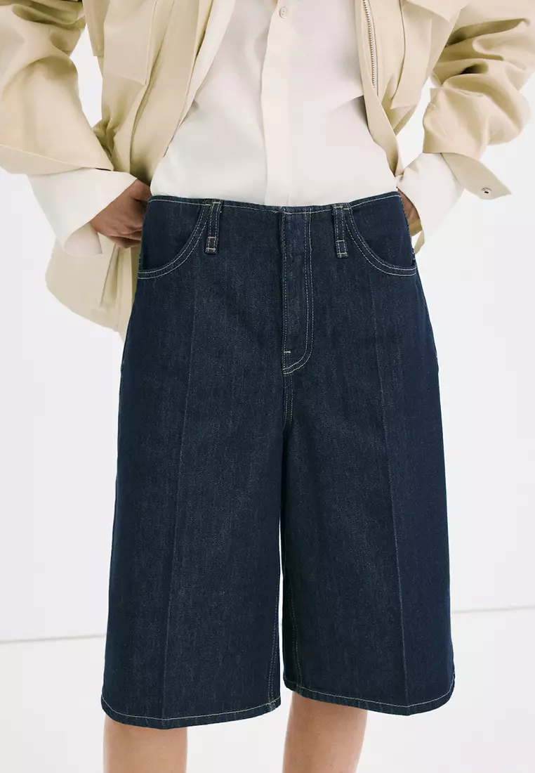Mid-Rise Denim Bermuda Jorts