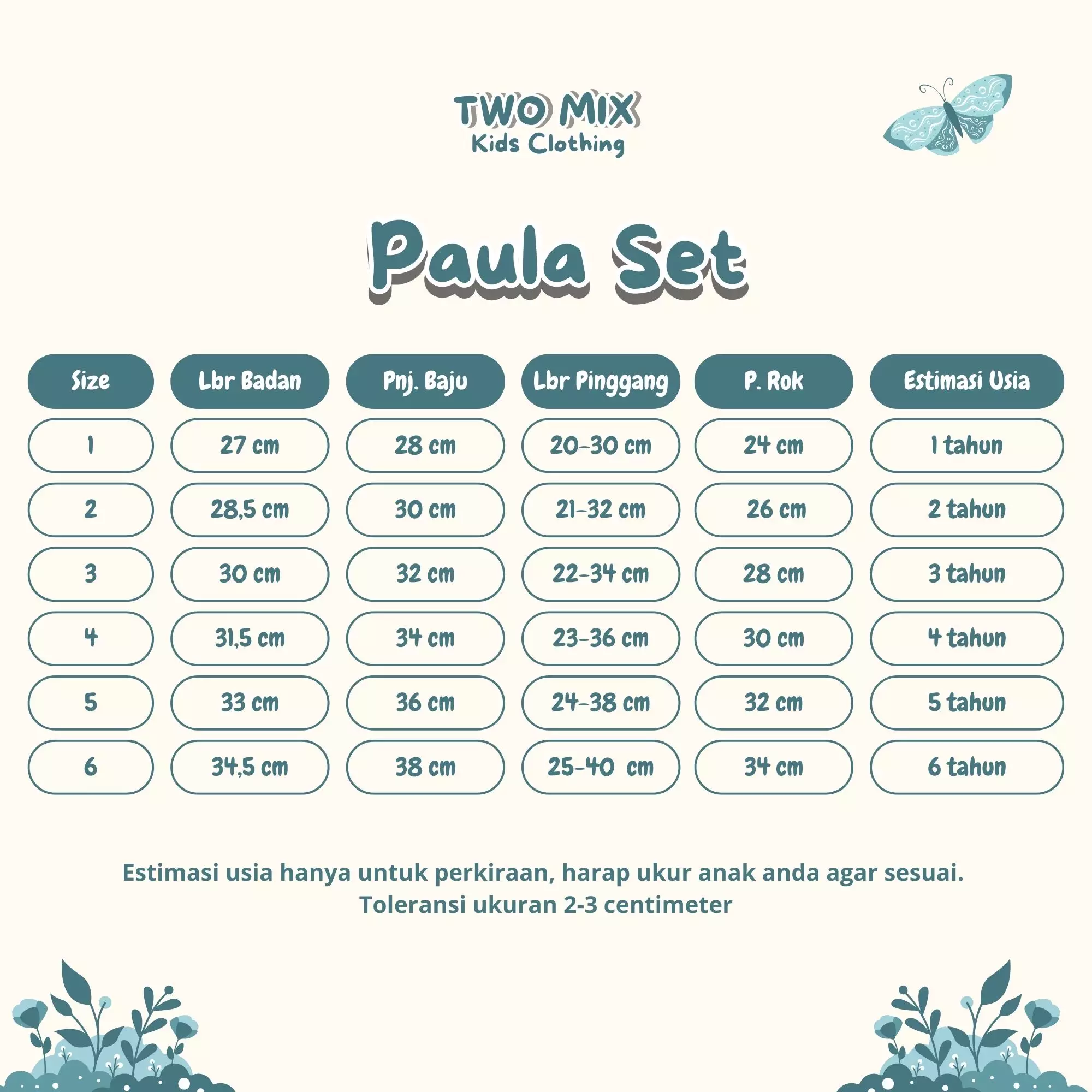 Two Mix Paula Set Setelan Anak Perempuan Santai Lebaran 2025 1-6 Tahun 4417 Cappucinno