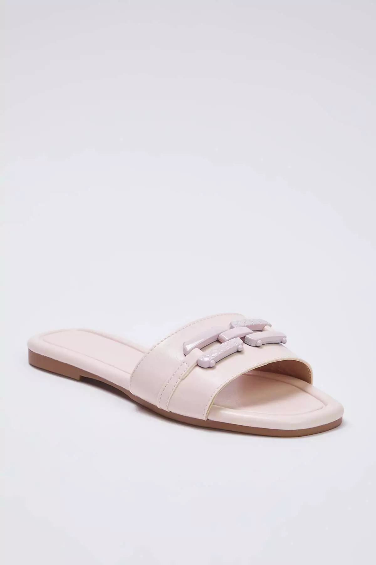 Pink Chain Detailed Women's Slippers Takss25Te00063