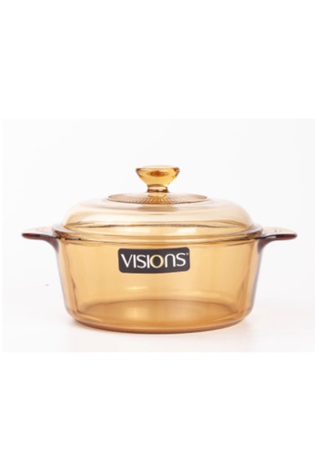 Visions Visions 5L Ceramic Glass Covered Casserole - Plain A85D0HLCE697AEGS_1