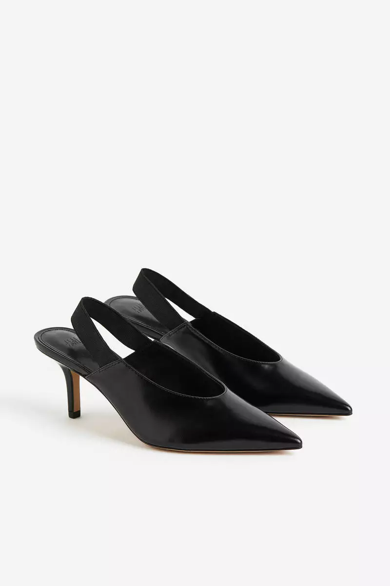 Pointed slingback court shoes