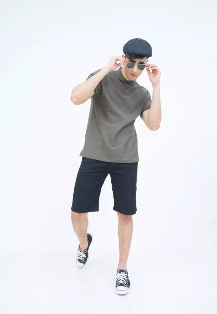 polo shirt baju kaos kerah polo slim houseofcuff abu tua