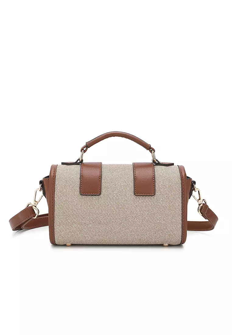 Women's Top Handle Bag / Sling Bag / Crossbody Bag / Shoulder Bag (Tas Tangan Wanita / Tas Selempang Wanita / Tas Bahu Wanita) - Krem