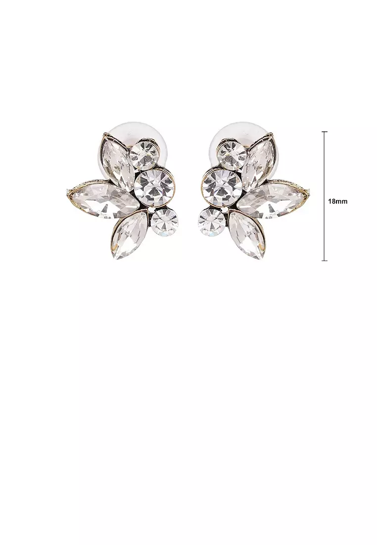 White gold on sale flower stud earrings
