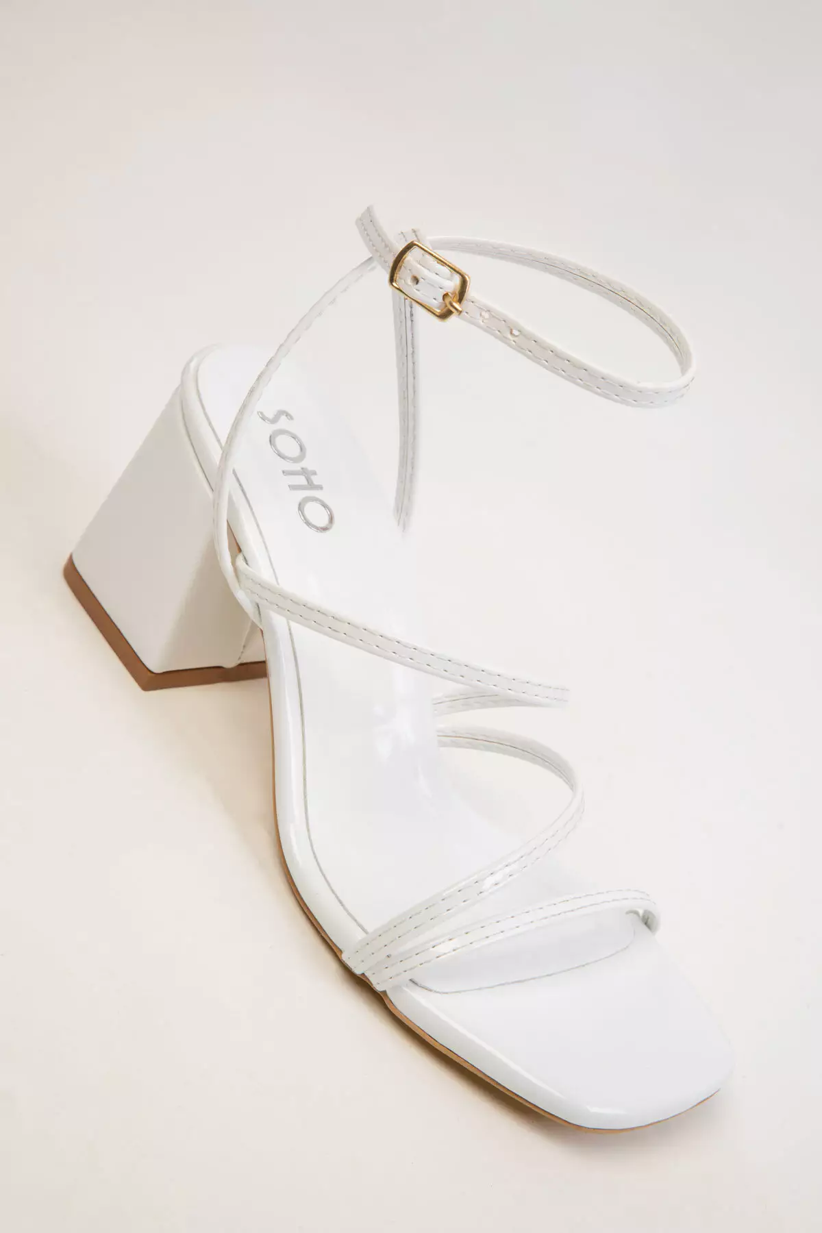 White Patent Leather Women's Classic Heeled Shoes 20317