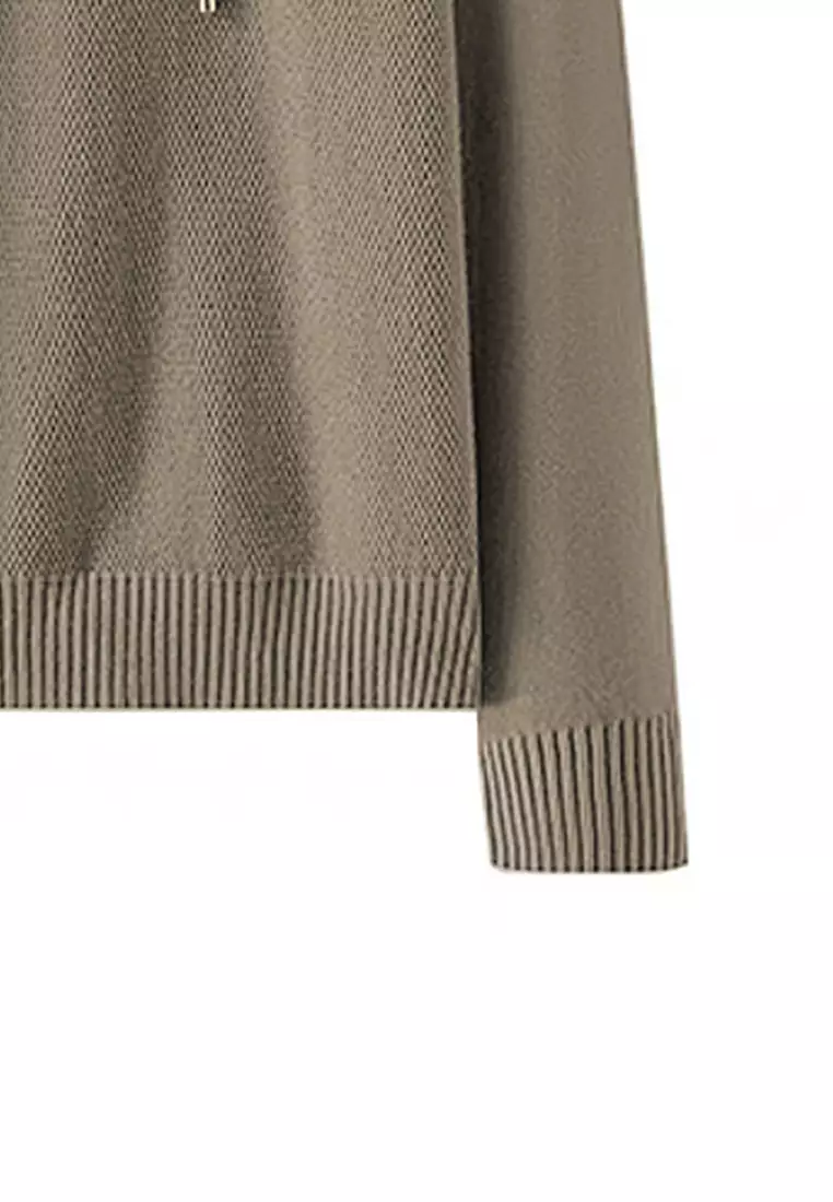 VANSASolid Color Hooded Knitted Sweater VCW-Kw-05232