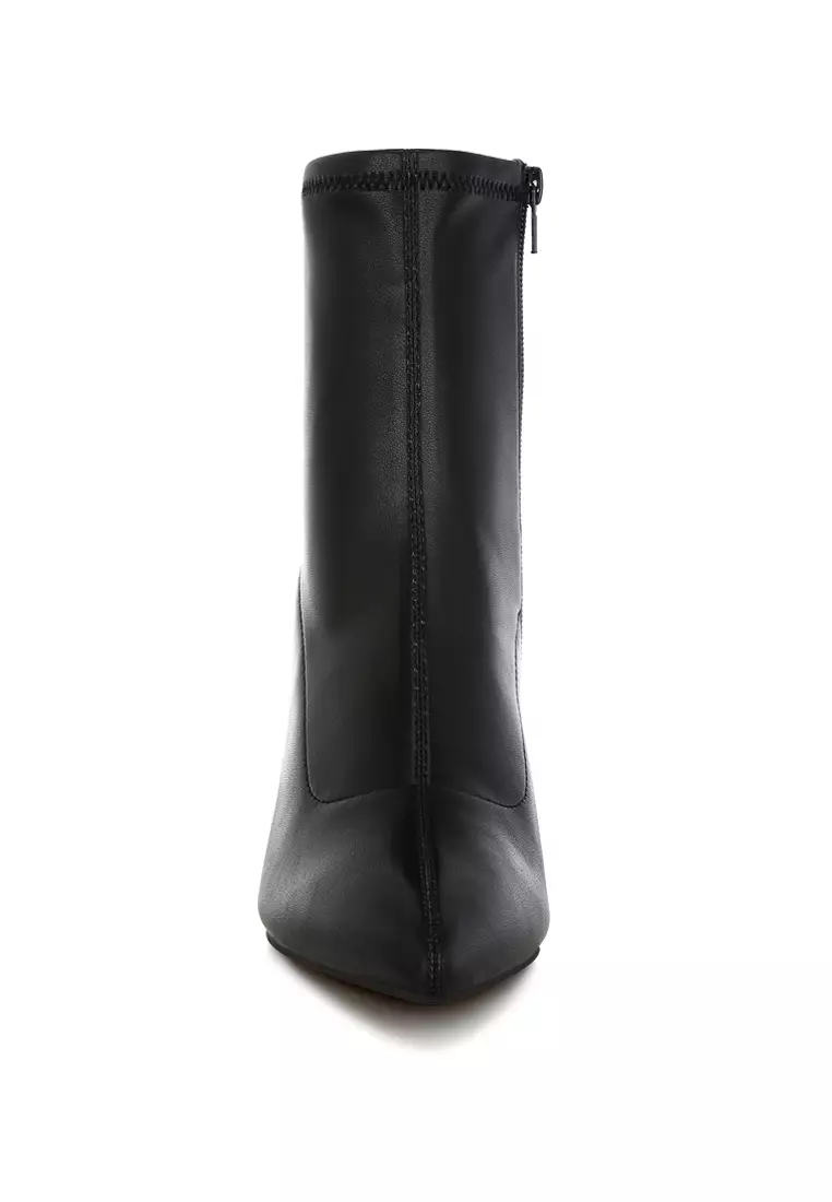 Stiletto Heel Sock Boots in Black