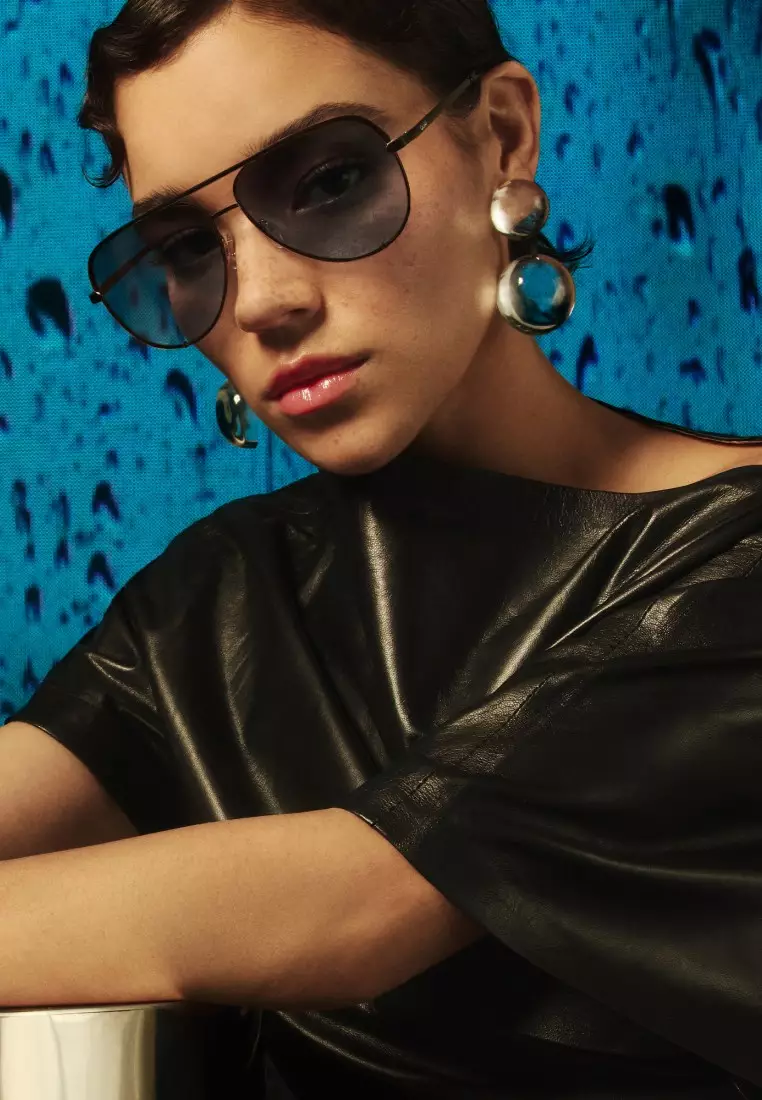 High Key Extra Large Sunglasses - Silver/Grey Light Turquoise