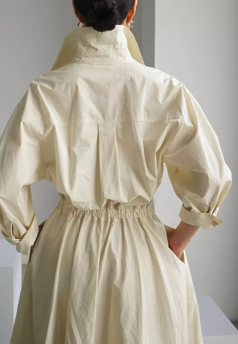 Simple and elegant solid color shirt dress CA101955BE