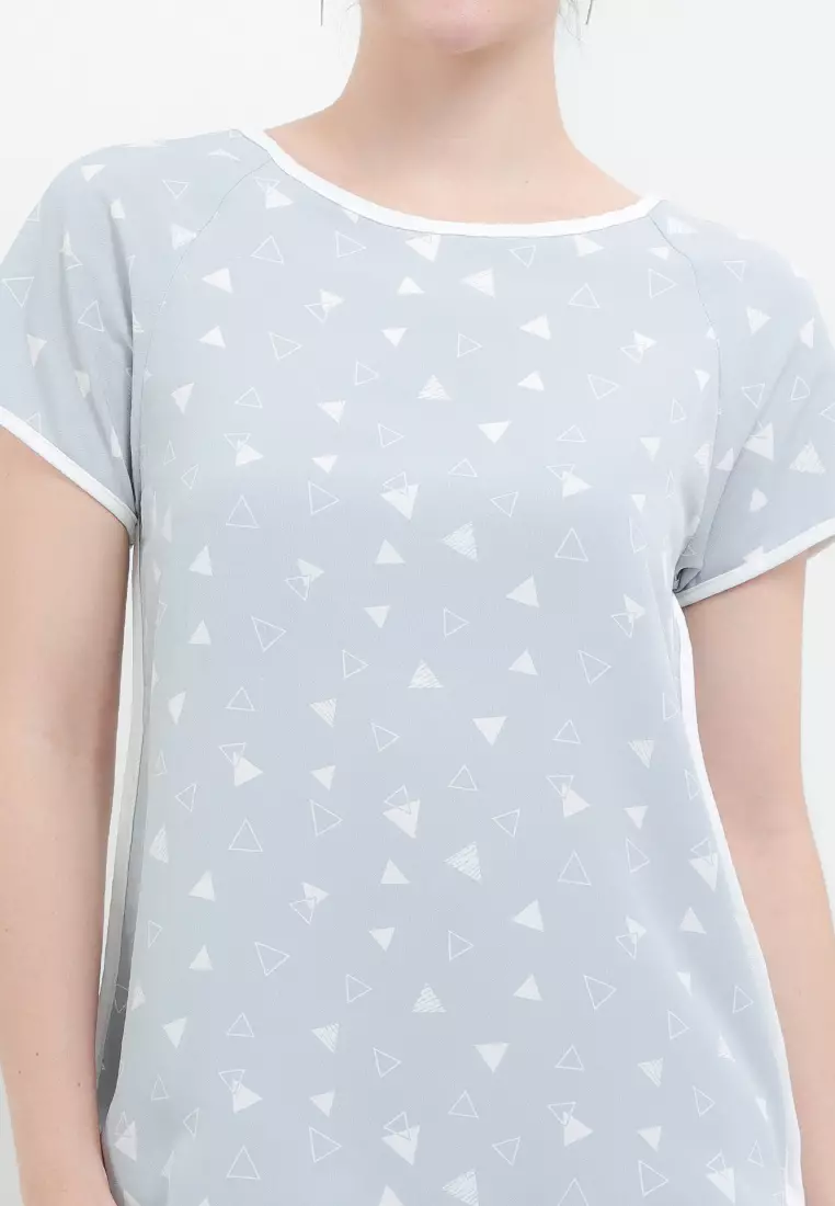 Ginger Blouse In Grey Print