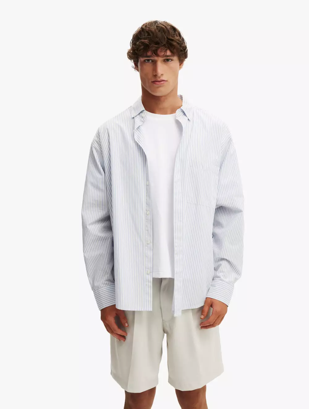 Cotton On - SHORTS - Pleated Short - WASHED STONE SUITING