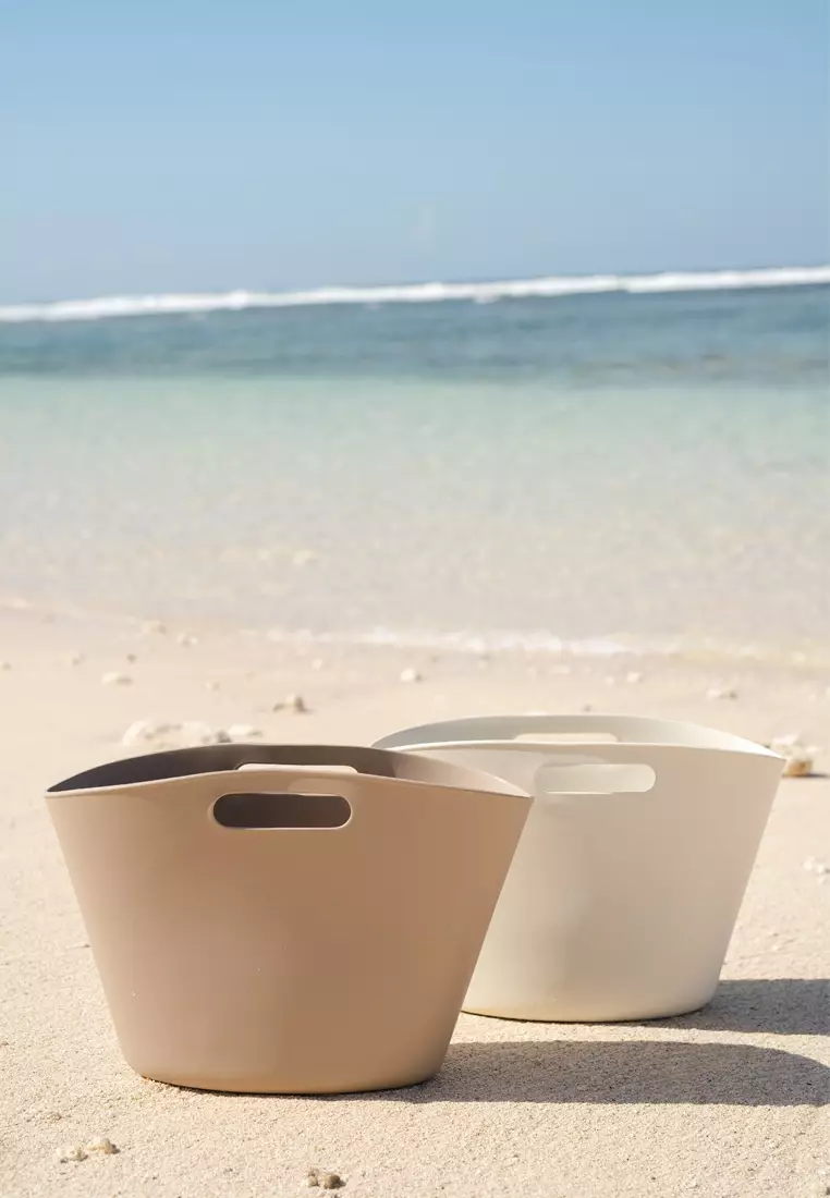Large Wet Bucket Bag, Tas Pantai Tahan Air - Taupe