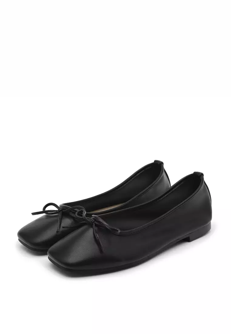 Ellisy Ribbon Flats (1cm) - Black