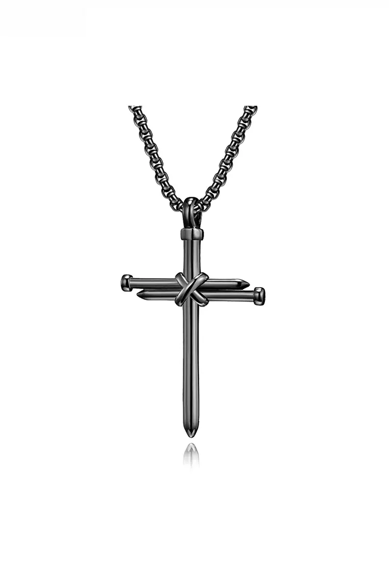 Mens cross outlet necklace nails