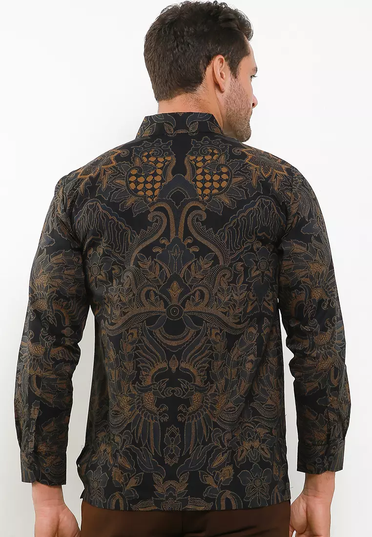 BATIK TALENTA EXCLUSIVE Lengan panjang NAVY BLACK PISANG BALI