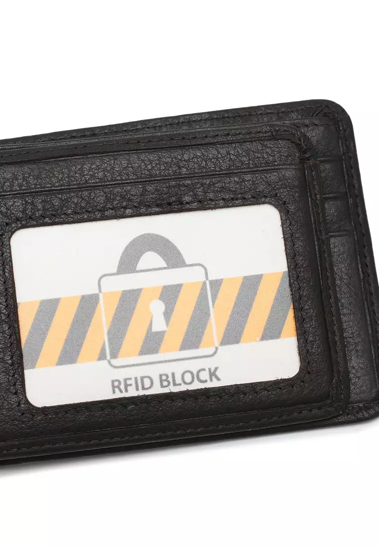 Men's Genuine Leather RFID Short Wallet - Brown