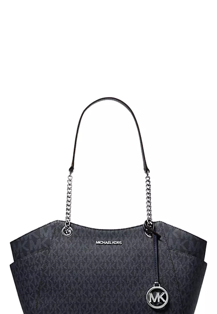 Jet Set Large Signature Logo Top-Zip Shoulder Bag In Admiral 35S4STVT3B