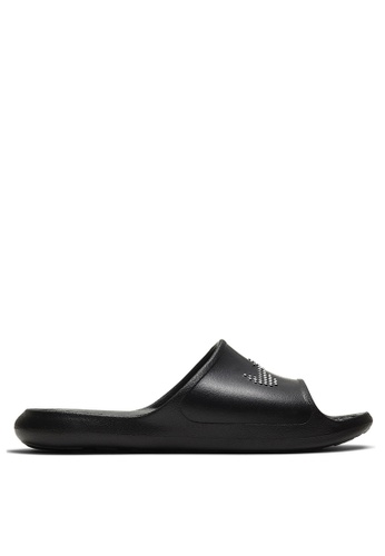 Nike black and grey Victori One Sandals 56D82SH18C699DGS_1
