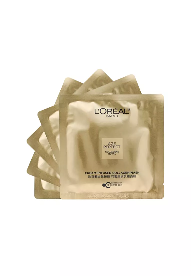 L'Oreal Paris Age Perfect Collagen Royal Cream-Infused Collagen Mask (5pcs) 5piece