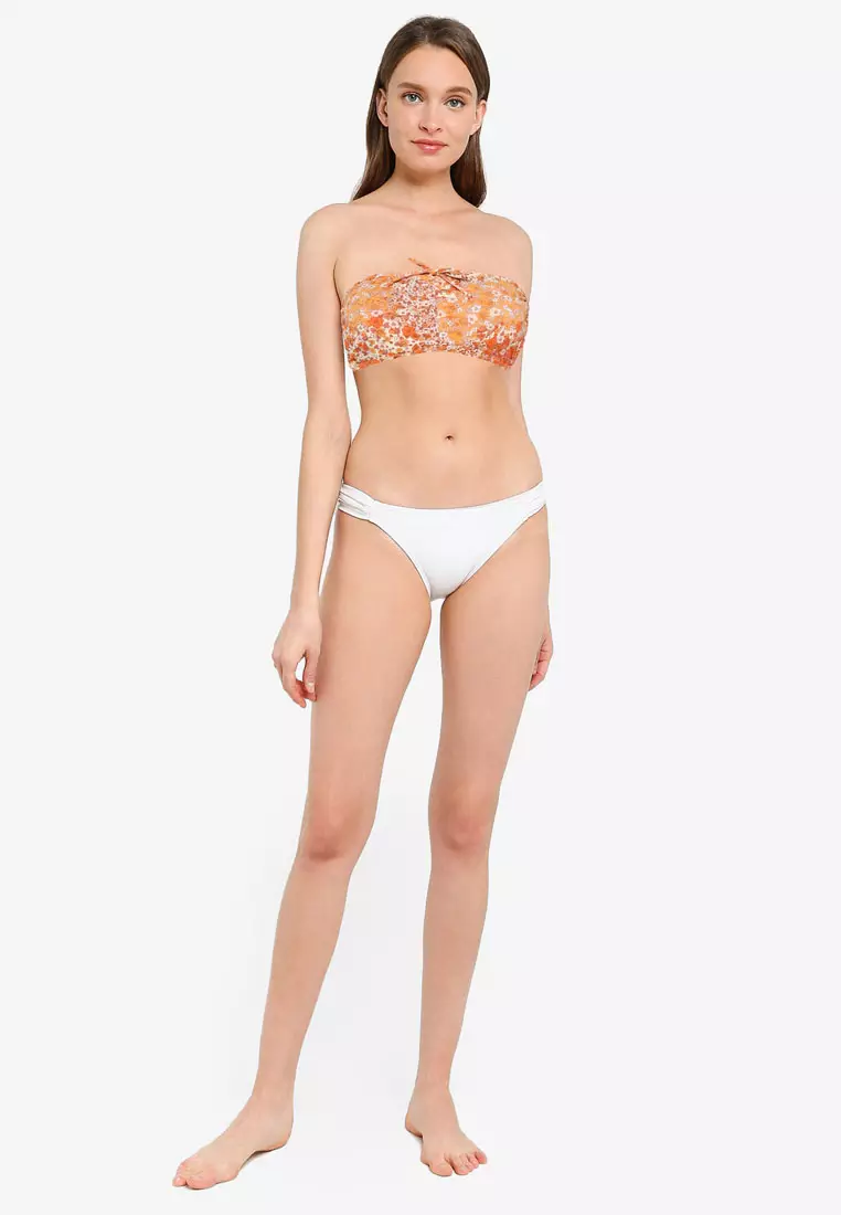 Buy Wunderlove Swimwear White Smocked Bikini Top from Westside
