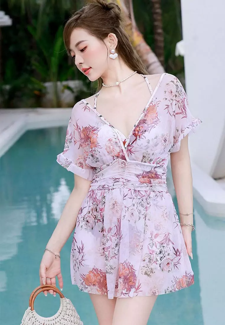 Buy LYCKA LMN8029 Korean Lady One Piece Swimwear Pink 2024 Online