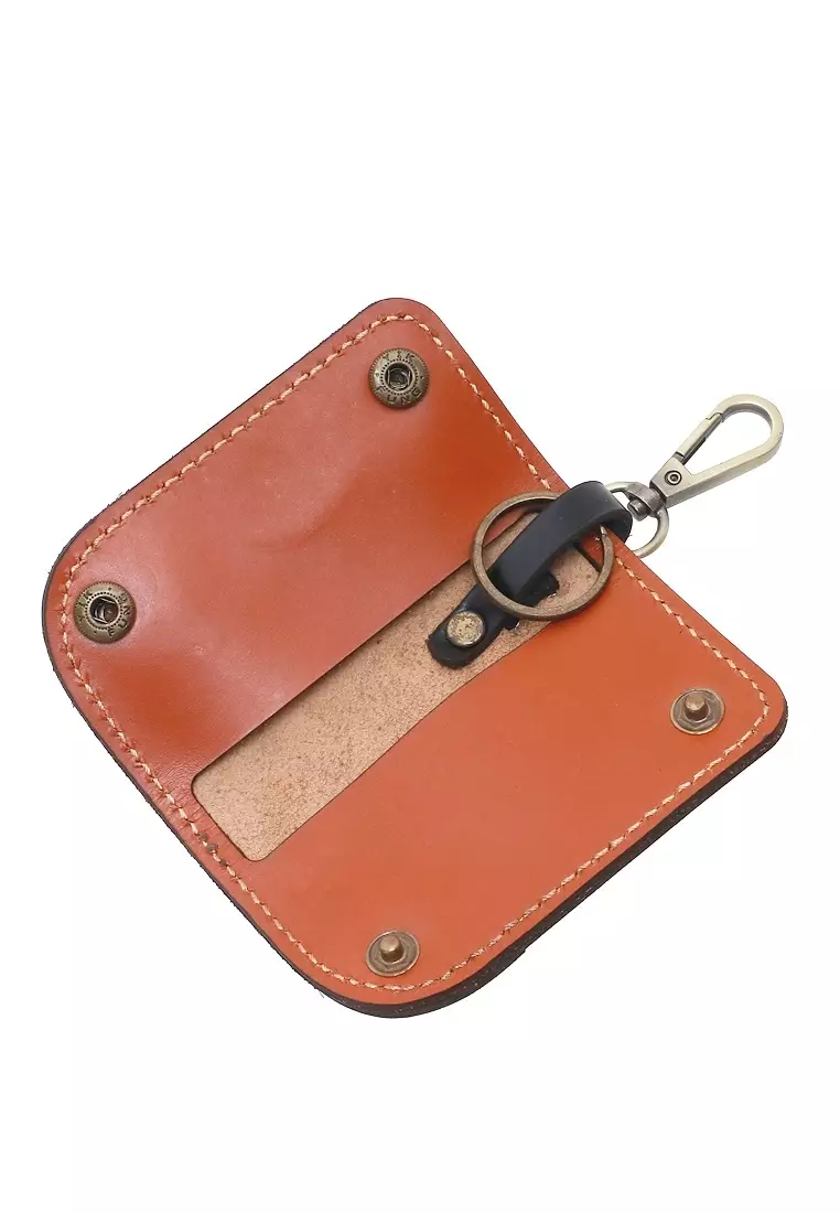 Elgreno Wallet STNK Gantungan Kunci Mobil Motor Handmade Material Genuine Leather Kulit KH3 ORIGINAL - Tan
