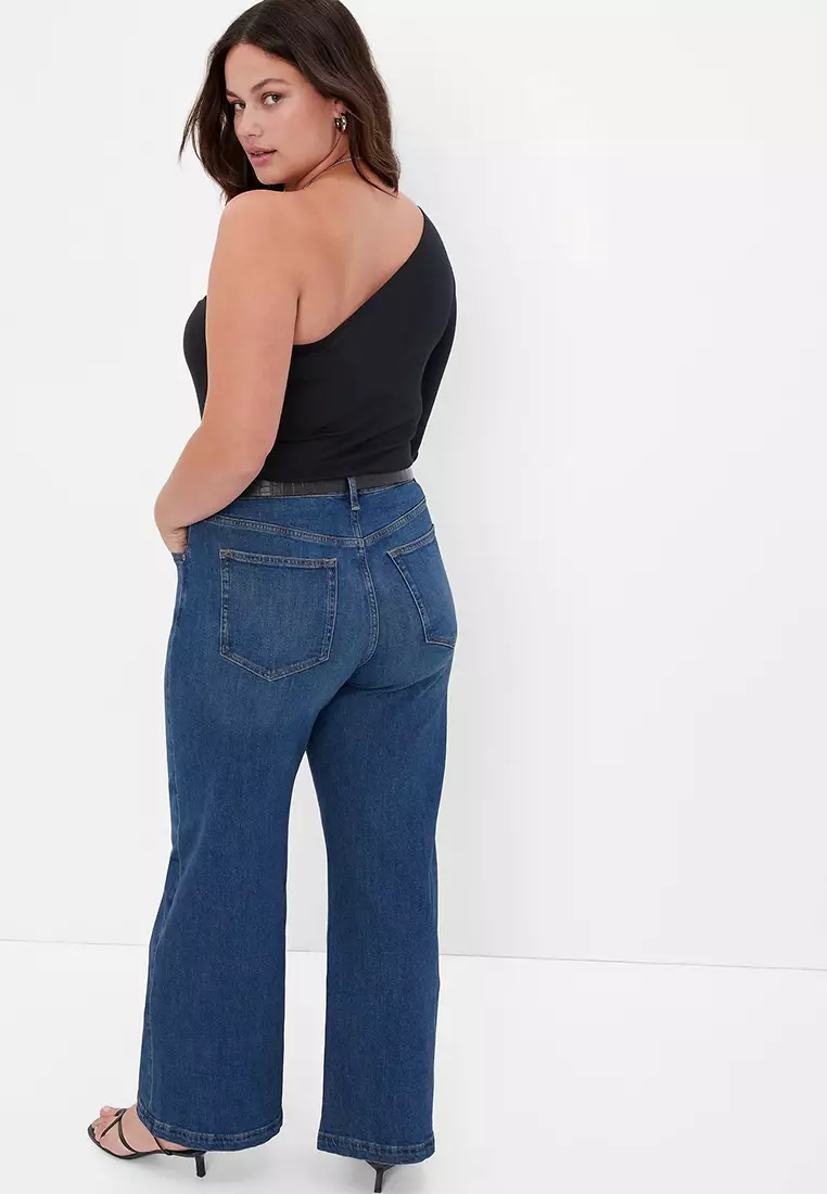 High Rise Stride Wide-Leg Jeans with Washwell