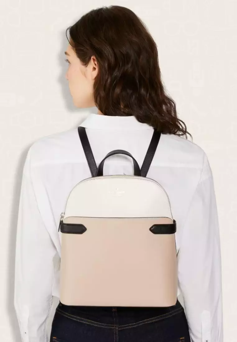 Kate Spade Staci Colorblock Medium Dome Backpack Warm Beige Multi