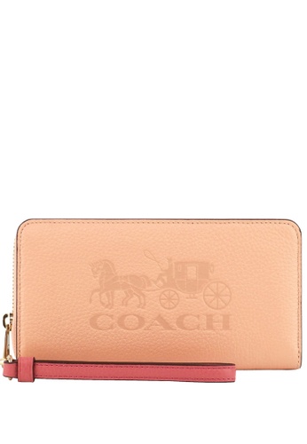 Coach pink Coach Long Zip Around Wallet In Colorblock With Horse And Carriage - Faded Blush 7FCB7AC28AB0D2GS_1