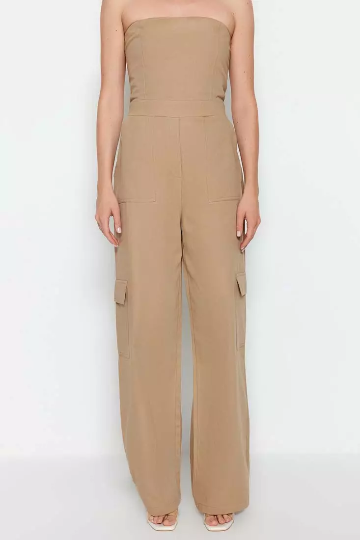 Strapless Cargo Jumpsuit