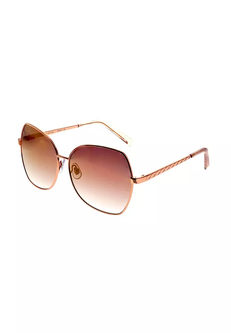 Kendall + Kylie Rose Gold Metal Angular Butterfly Hazel Sunglasses