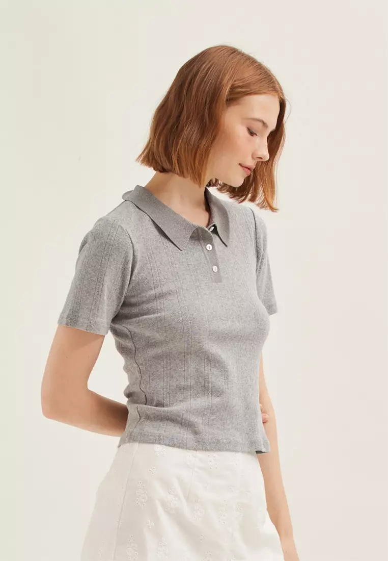 Pointelle Knit Polo