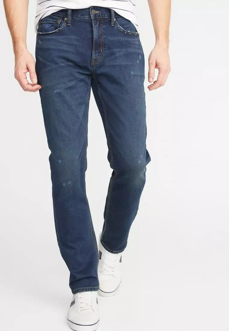 Slim Built-In Flex Rip-and-Repair Jeans for Men