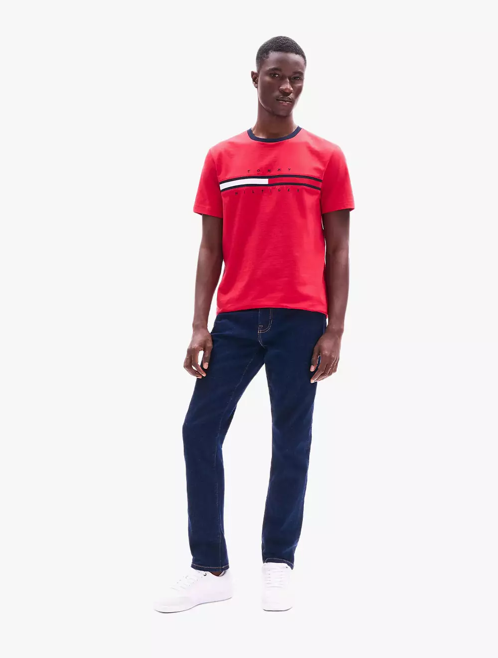 Tommy Hilfiger - Embroidered Flag Logo T-Shirt - Red