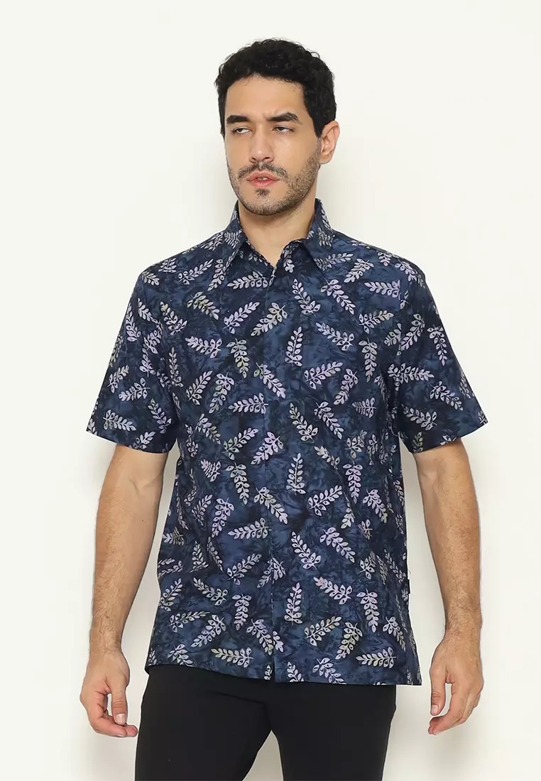 Signature Hadinata Batik Pria Kemeja Pendek Cap Furing Vasant