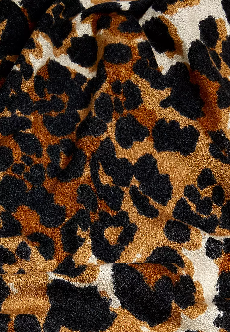 Printed Scarf with Wool