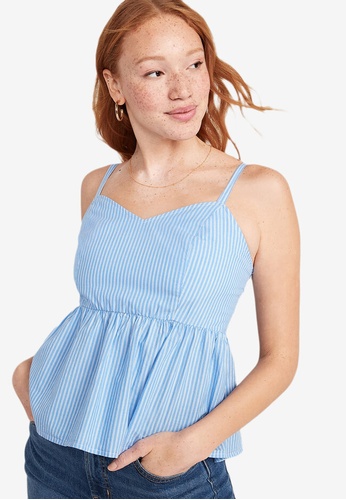 Old Navy blue Striped Smocked Babydoll Cami Swing Top FDEBEAA5D0F280GS_1