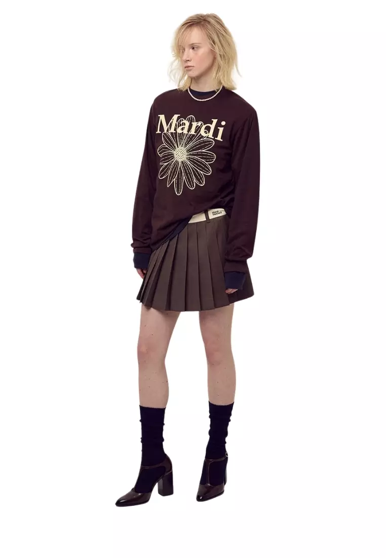 Tshirt Long Sleeve Flowermardi - Brown Cream