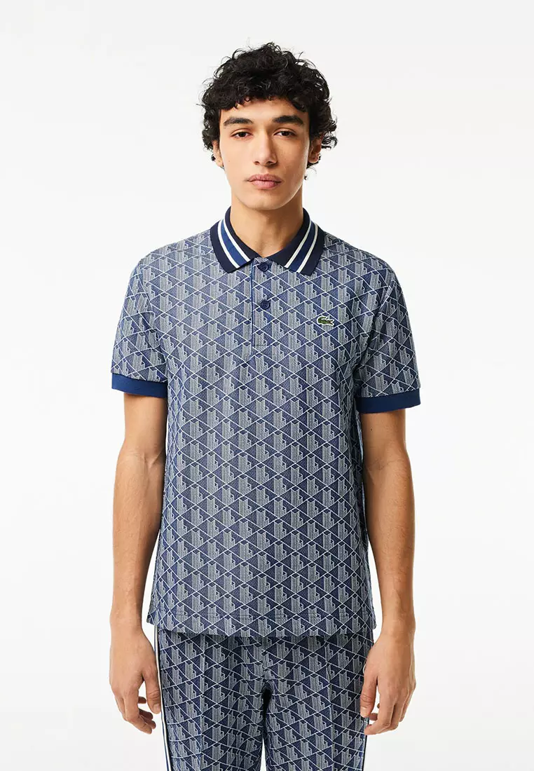 Buy Lacoste Classic Fit Contrast Collar Monogram Motif Polo Shirt